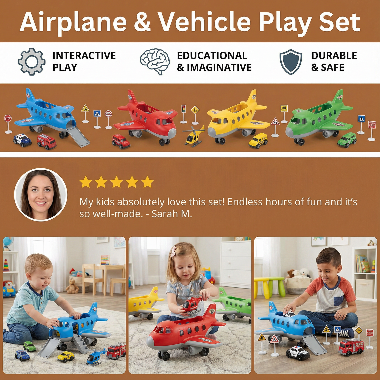 Airplane & Vehicle Play Set