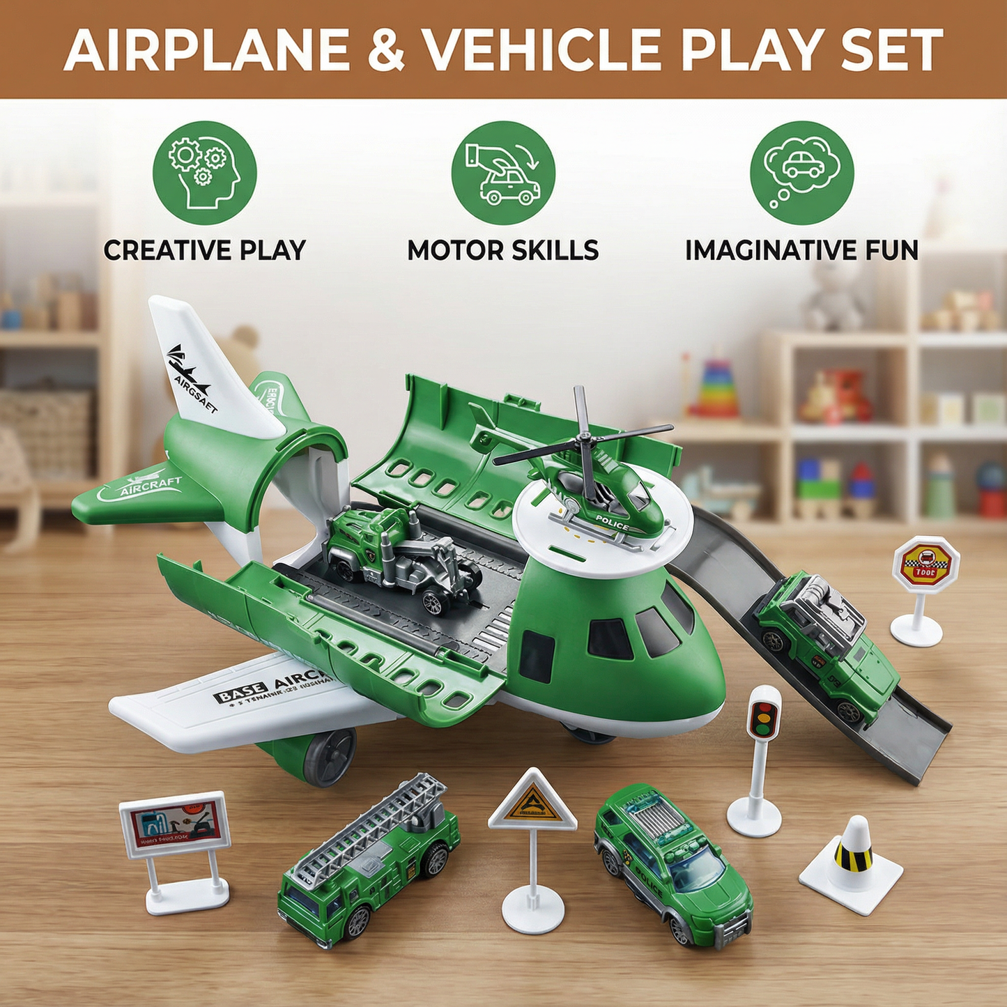 Airplane & Vehicle Play Set