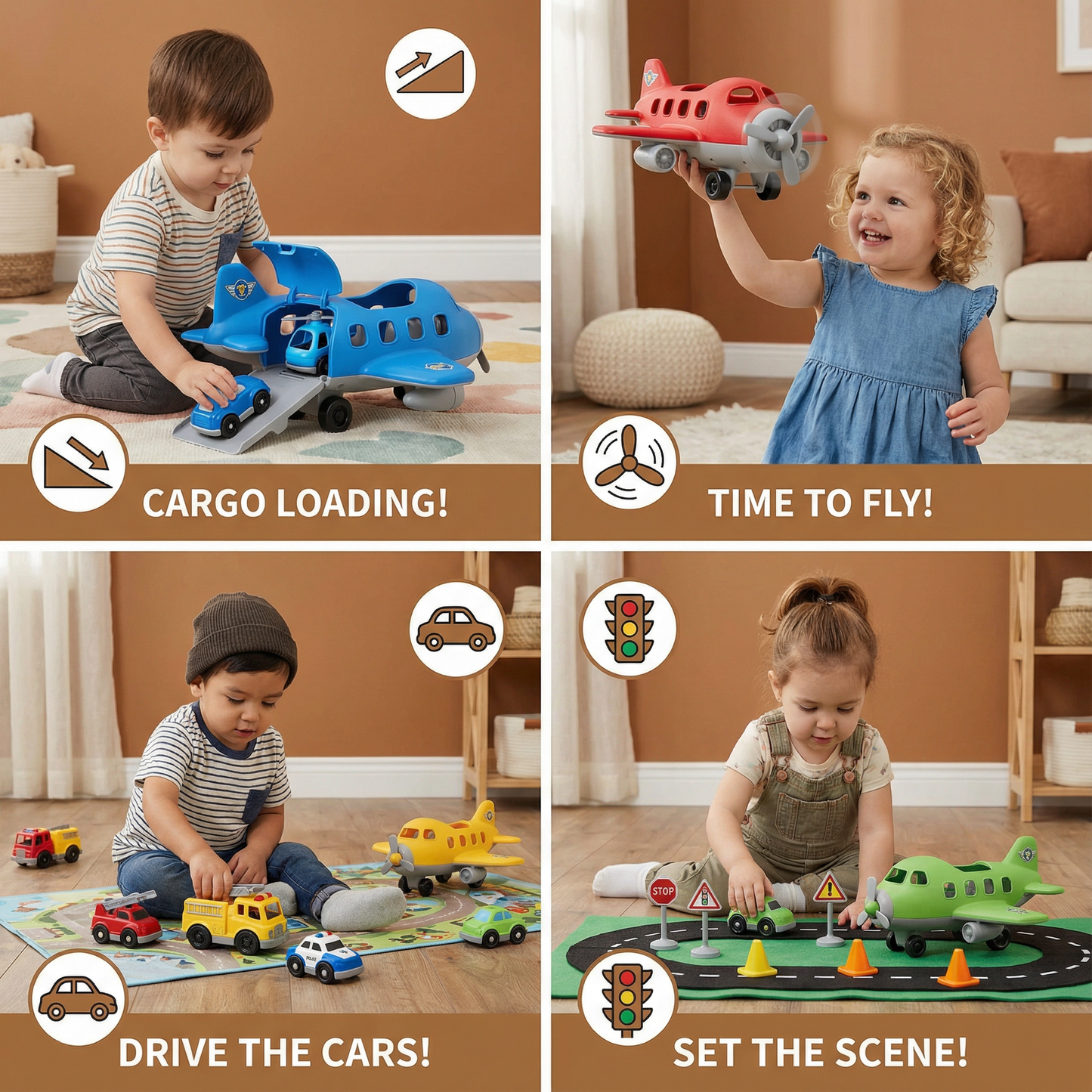 Airplane & Vehicle Play Set
