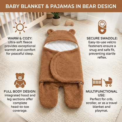 Baby Blanket and Pajamas in Bear Design