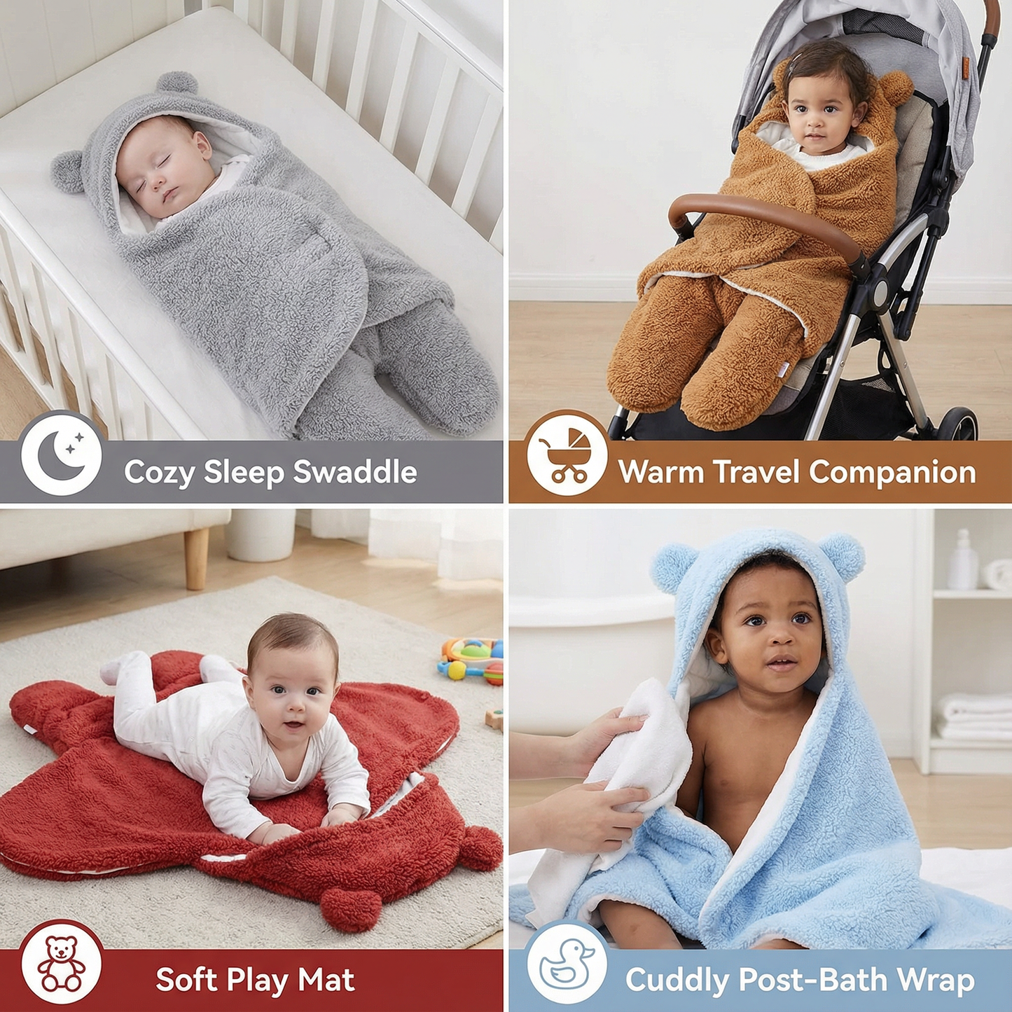 Baby Blanket and Pajamas in Bear Design