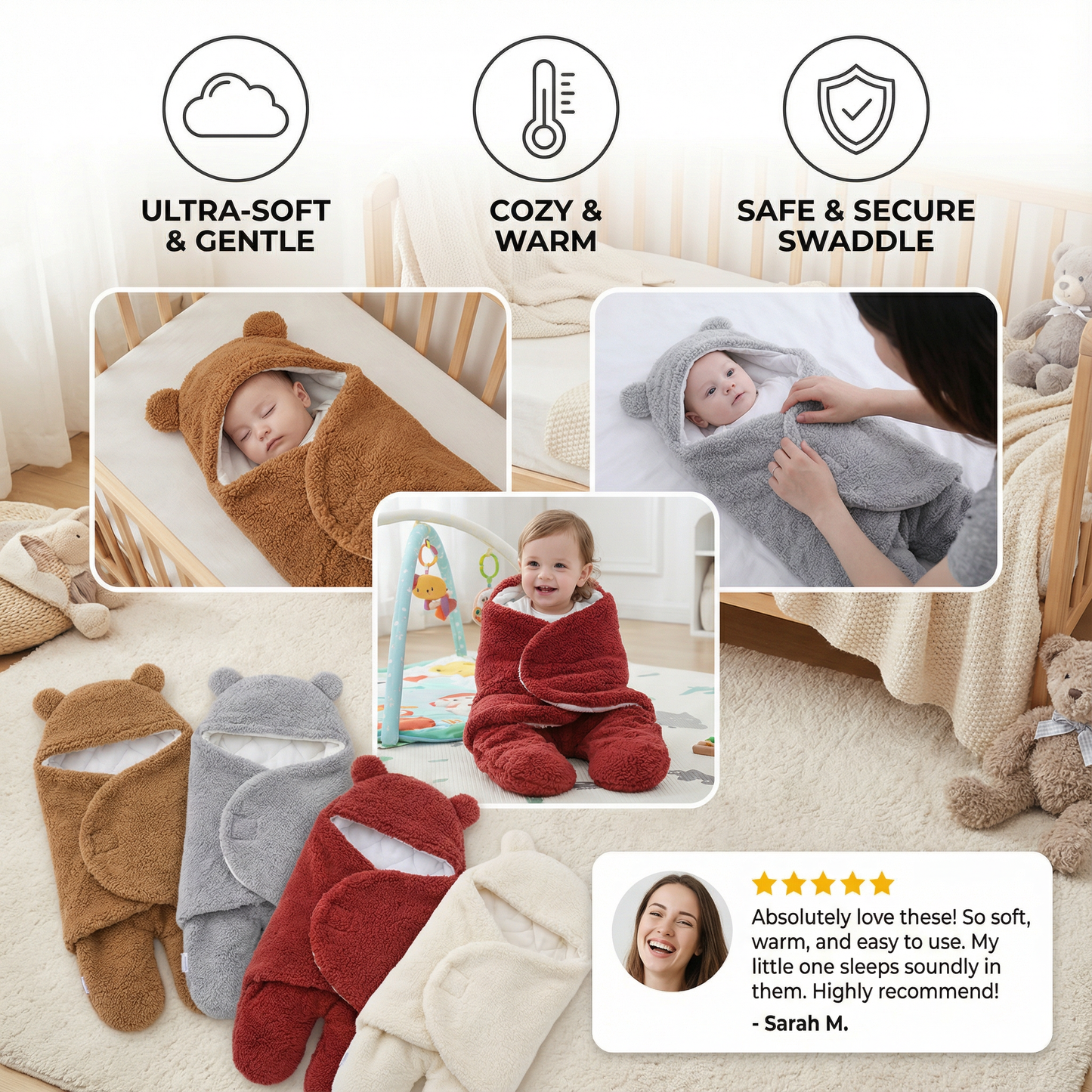 Baby Blanket and Pajamas in Bear Design