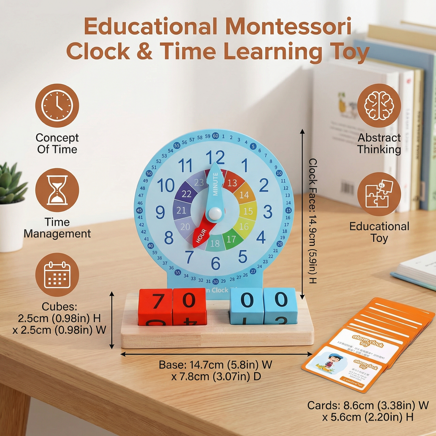 Educational Montessori Clock & Time Learning Toy